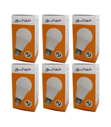 پک 6 عددی لامپ LED حبابی نمانور 9W