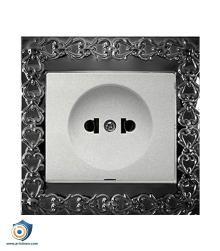 پریز ساده آسیا مدل الماس لوکس مشکی متال