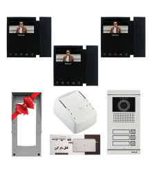 پکیج آیفون تصویری سه واحدی سیماران HS-46TK مشکی