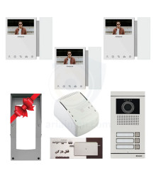 پکیج آیفون تصویری سه واحدی سیماران HS-46TKM سفید