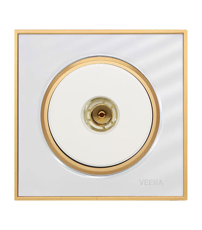 آنتن کلید و پریز ویرا آلفا کلاسیک سفید طلایی (مات)