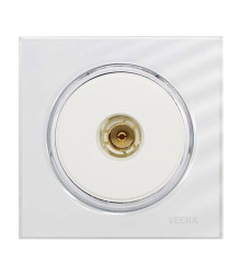 آنتن کلید و پریز ویرا آلفا اسپرت سفید استیل (گلس)