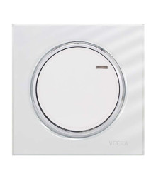 کلید و پریز ویرا آلفا اسپرت سفید استیل (گلس)