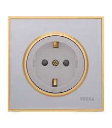 برق ارت کلید و پریز ویرا آلفا اسپرت نقره ای طلایی (مات)