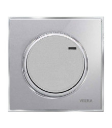 کلید و پریز ویرا آلفا اسپرت  نقره ای استیل (گلس)