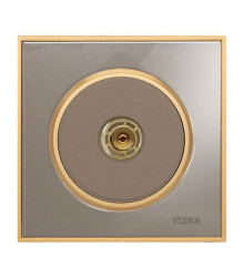 آنتن کلید و پریز ویرا آلفا کلاسیک بژ طلایی (گلس)