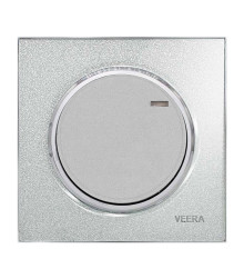 کلید و پریز ویرا آلفا اسپرت نقره ای اکلیلی استیل (گلس)