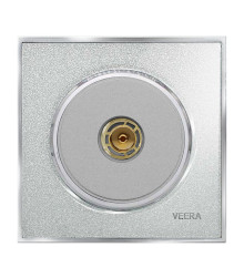 آنتن کلید و پریز ویرا آلفا کلاسیک نقره ای اکلیلی استیل (گلس)