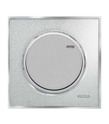 کلید و پریز ویرا آلفا کلاسیک نقره ای اکلیلی استیل (گلس)