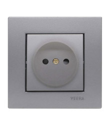 برق ساده کلید و پریز ویرا الکتریک مدل پلاستیکی نقره ای