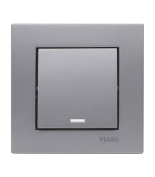 تکپل کلید و پریز ویرا الکتریک مدل پلاستیکی نقره ای