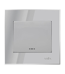 کلید و پریز آسیا الکتریک مدل نگین نقره ای