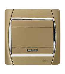 کلید و پریز آسیا الکتریک مدل سیلور بژ