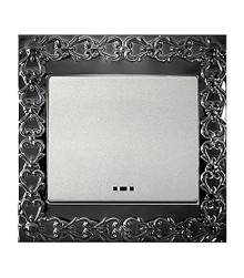 کلید و پریز آسیا الکتریک مدل الماس لوکس مشکی متال