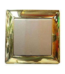 کلید پریز ایران الیزه(متال طلایی براق با قاب میانی بژ)