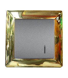 کلید پریز ایران الیزه(متال طلایی براق با قاب میانی نقره ای)