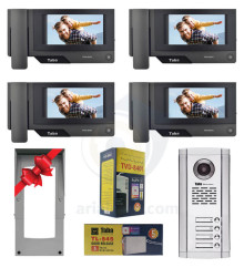 پکیج کامل آیفون تصویری 4 واحدی تابا TVD-3070 (مشکی)