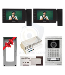 پکیج کامل آیفون تصویری 2 واحدی سیماران HS-76TKM مشکی