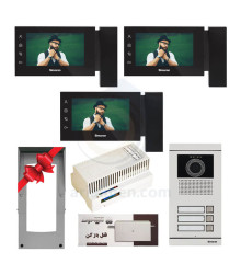 پکیج کامل آیفون تصویری 3 واحدی سیماران HS-76TKM مشکی