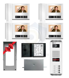 پکیج کامل آیفون تصویری 4 واحدی تکنما VDP-D43M