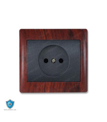 کلید و پریز دلند مدل آریا طرح چوب ماهگونی