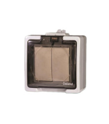 کلید و پریز دلند بارانی روکار سیلور دلند