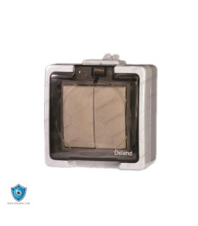 کلید و پریز دلند بارانی روکار سیلور دلند