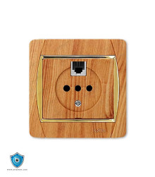 کلید و پریز آسیا الکتریک مدل سیلور طرح چوب