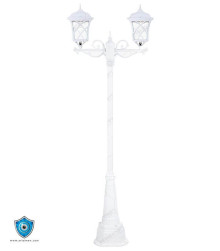 چراغ پارکی دو شاخه مدرن کلاسیک شفق مدل پاسارگاد