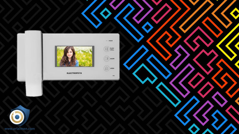 آیفون تصویری 4.3 اینچی الکتروپیک مدل 1096 با رنگ بدنه سفید روی پس زمینه مشکی